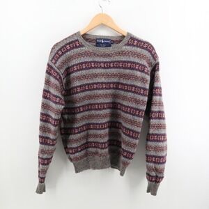 Ralph Lauren Sweater Medium Fair Isle Vintage 90s Wool Knit Crewneck